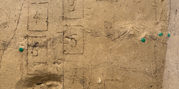 Markings in the section for the samples 